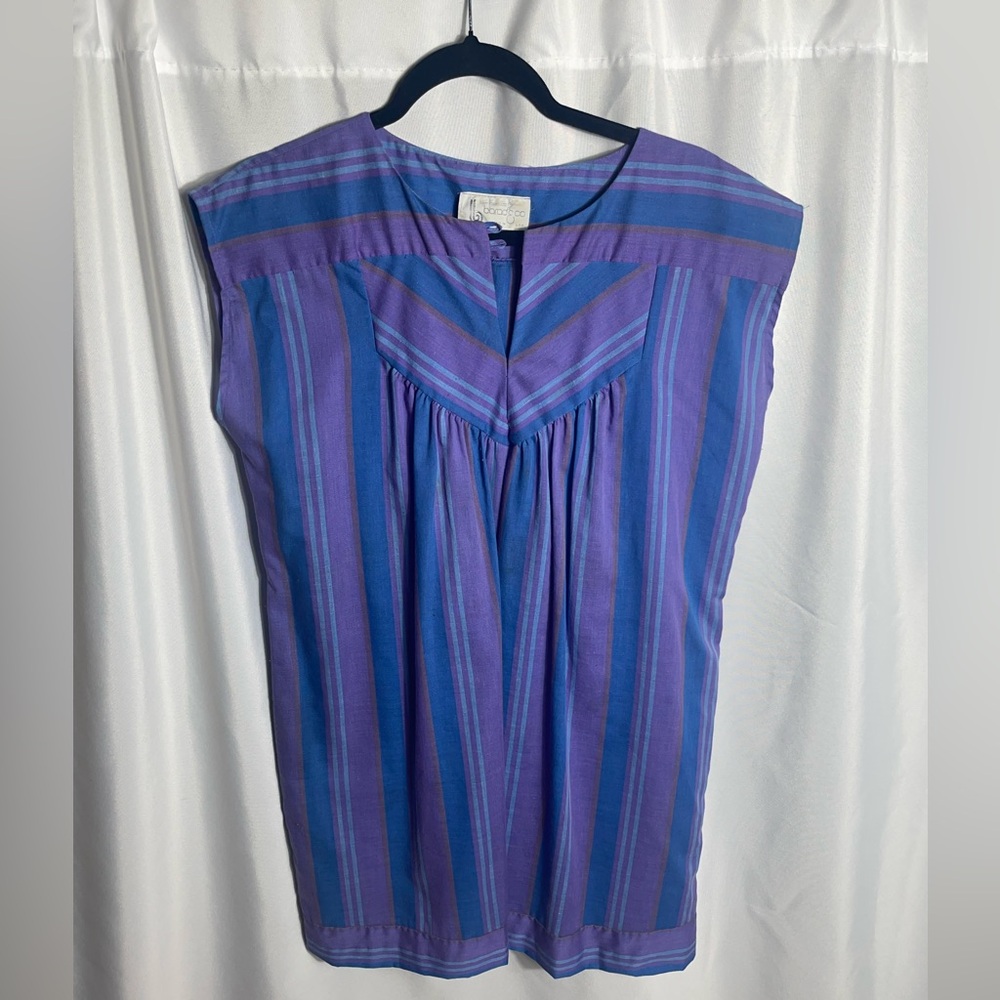 Tom Bezduda for Barad & Co Vintage Striped Dress SZ S Union Made USA Cotton